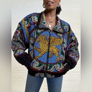 Vintage Gallery Sport Mosaic Lion Windbreaker Jacket